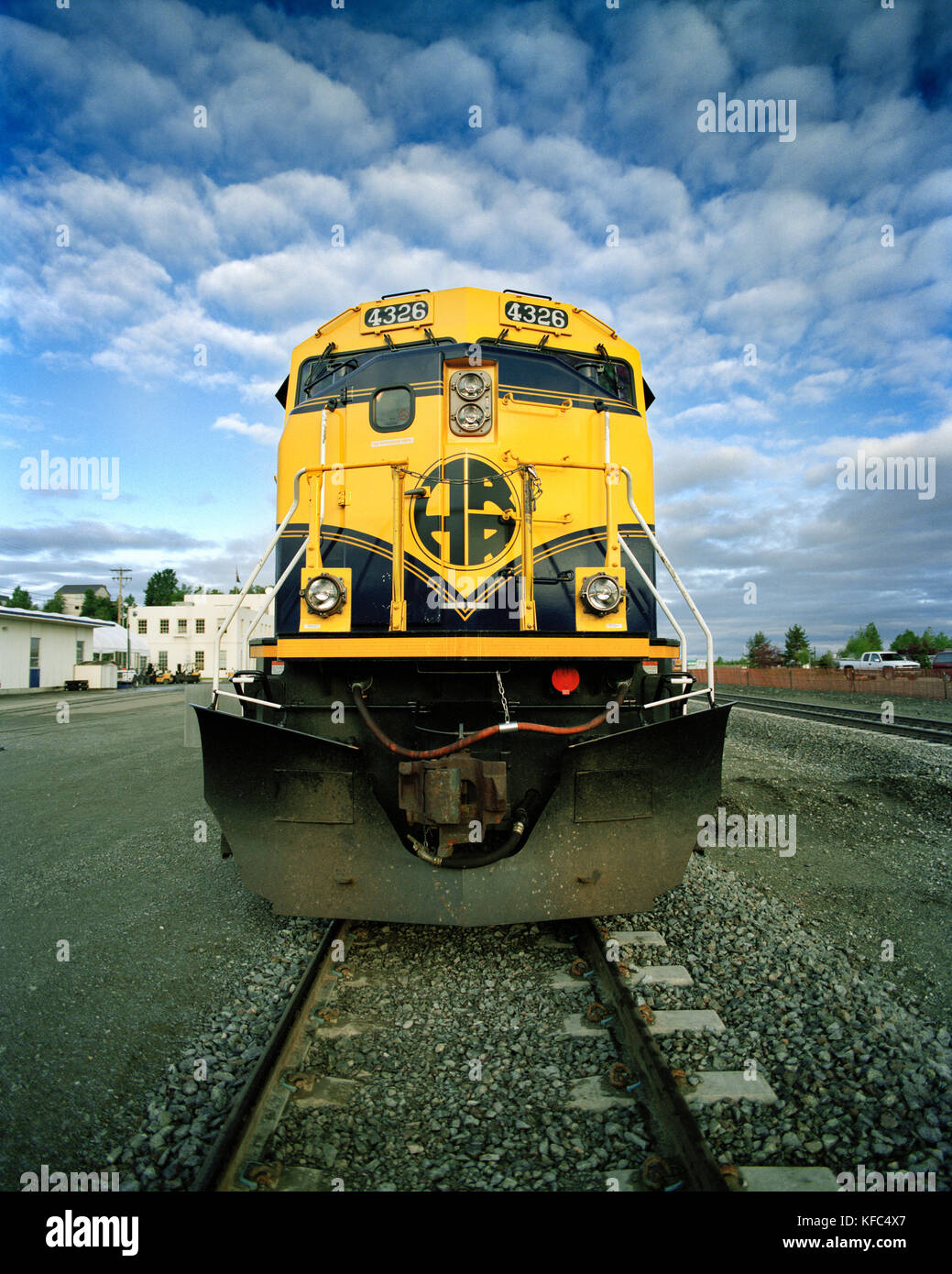 USA, Alaska, Anchorage, Alaska Railroad militärfahrzeuganwendungen, Anchorage Bahnhof Stockfoto