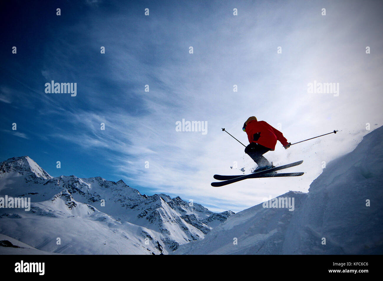 Extreme Skifahren Stockfoto