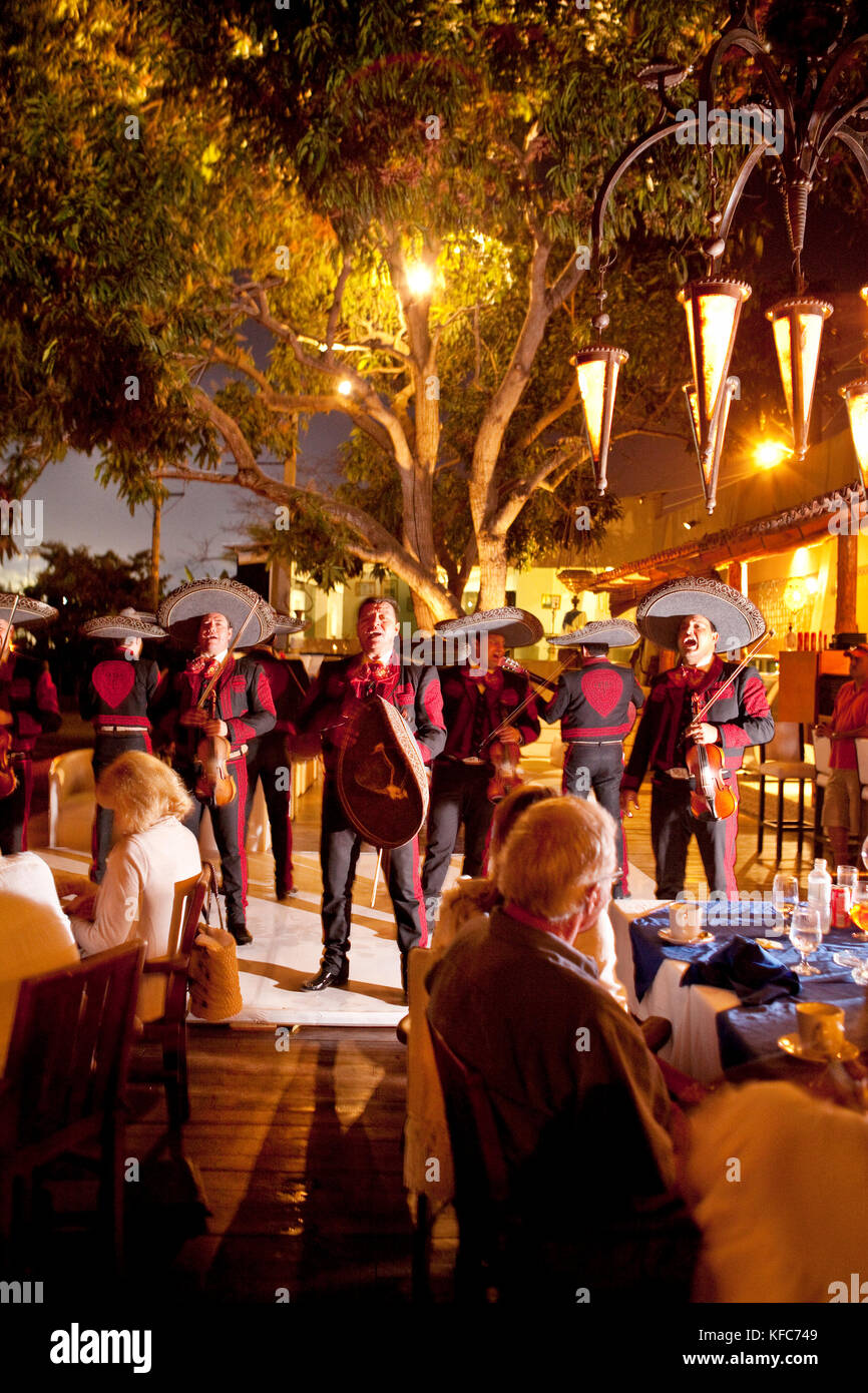 Mexiko, San Pancho, San Francisco, La Patrona Polo Club, Unterhaltung am Abend nach dem Match, lokale Mariachi Musik Stockfoto