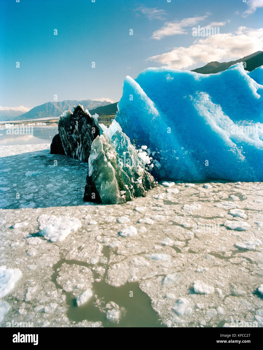 Usa, Alaska, Kolonie Gletscher in der chugach State Park in den Chugach Mountains (b&w) Stockfoto