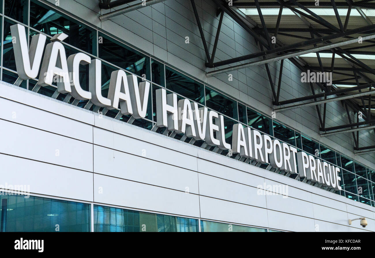 Vaclav Havel Flughafen Prag Stockfoto