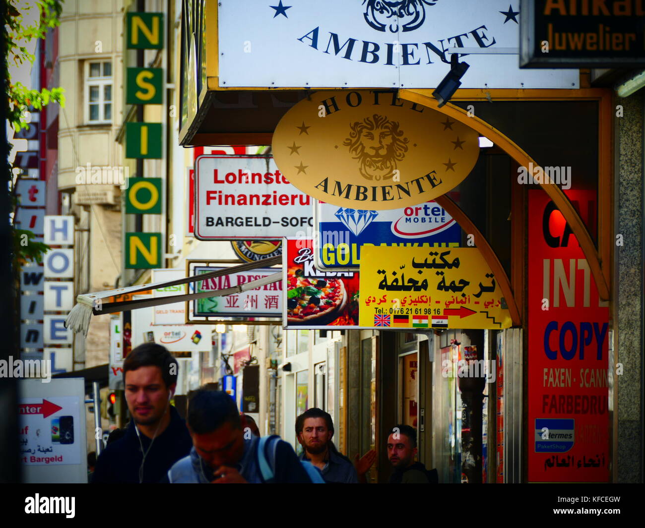 München Goethestraße Goethestraße muslimischen arabischen Geld Exchange Pawn Shop Deutschland Europa Stockfoto
