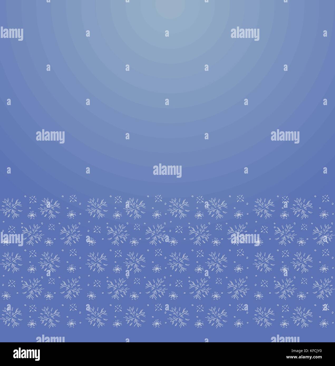 Vektor verzierten Hintergrund mit ornamentalen Rand - blaues Papier mit Schneeflocken doodles Stock Vektor