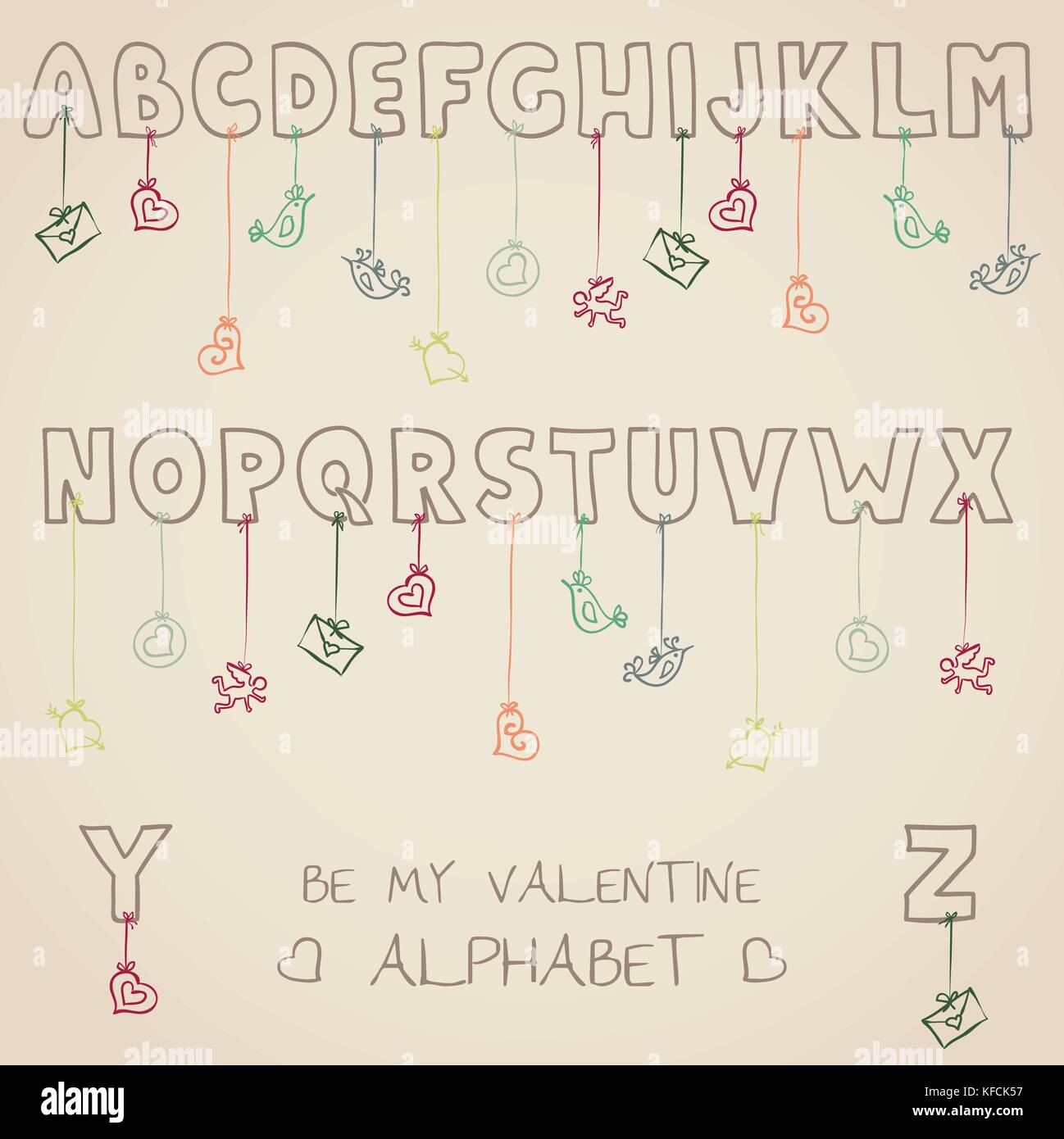 My Valentine Alphabet. Stock Vektor
