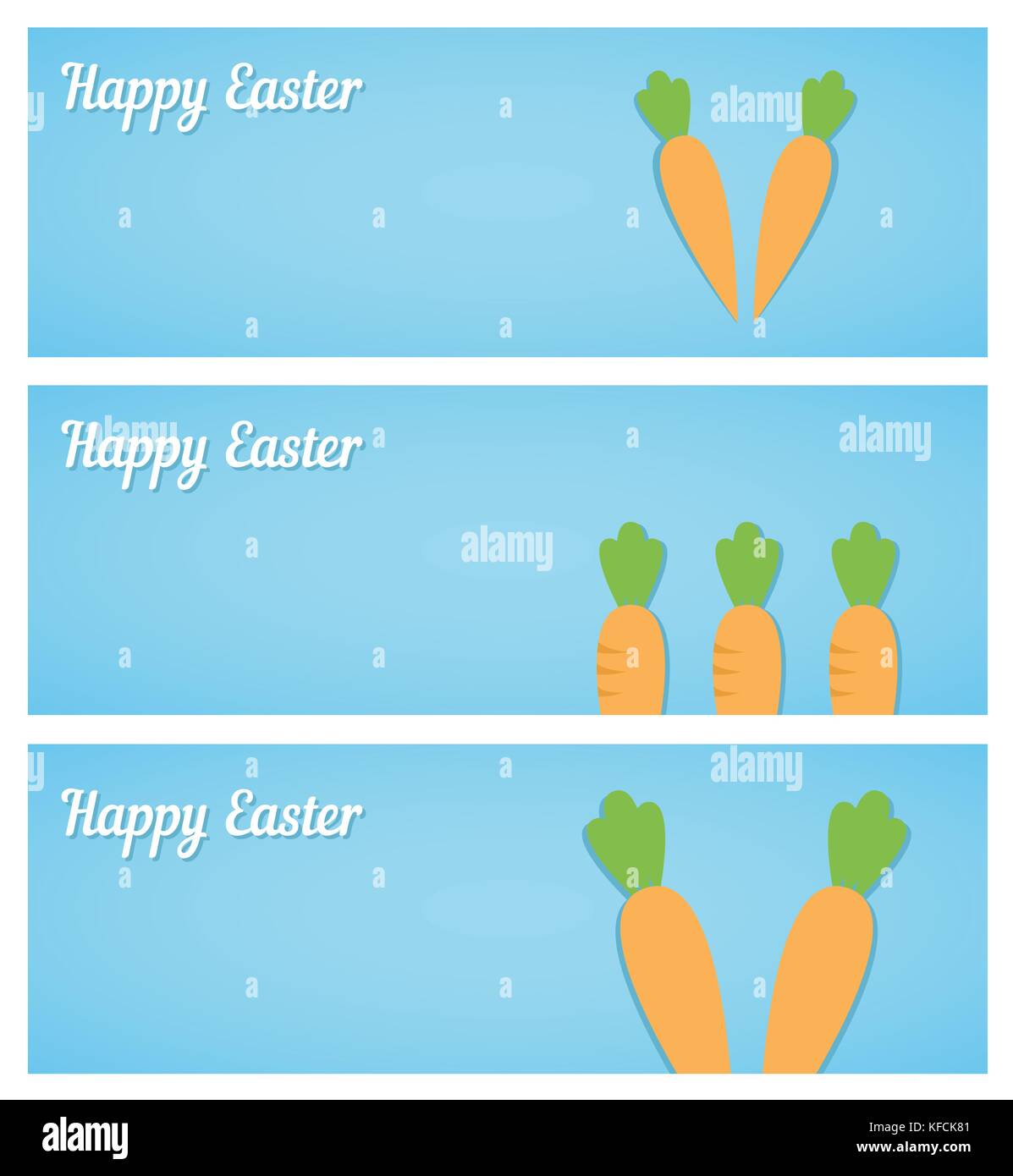 Ostern Banner mit Karotten auf Blau Stock Vektor