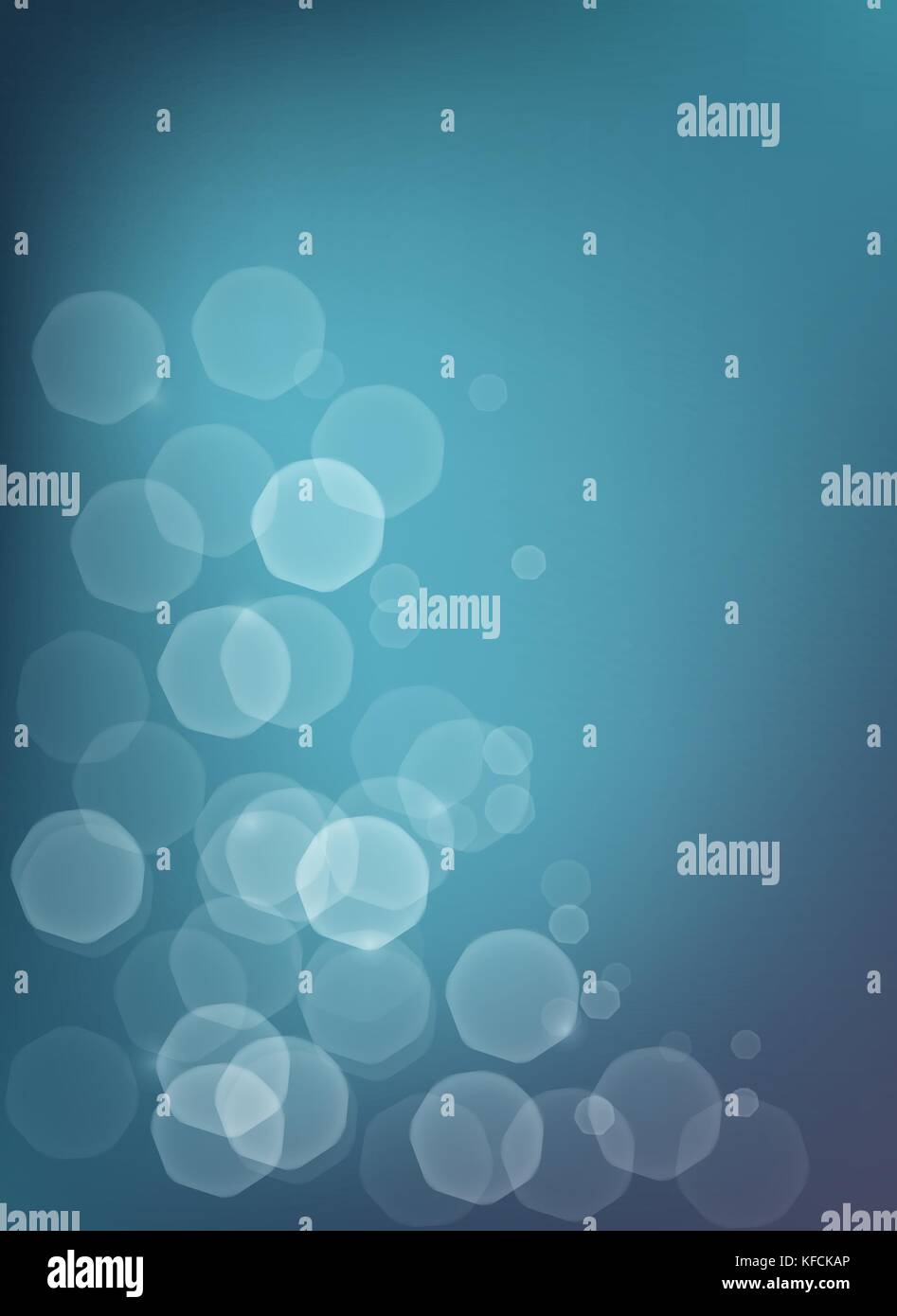 Abstrakte aquatische Blau bokeh Hintergrund mit glühenden sinbeams Stock Vektor