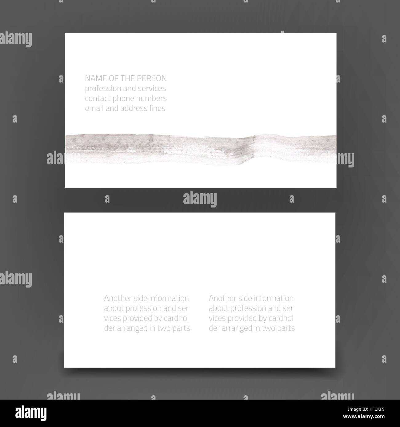 Vektor moderne Visitenkarte - Präsentation von zwei Seiten vorne und hinten - mit abstrakter Kunst Hintergrund in Graustufen Stock Vektor