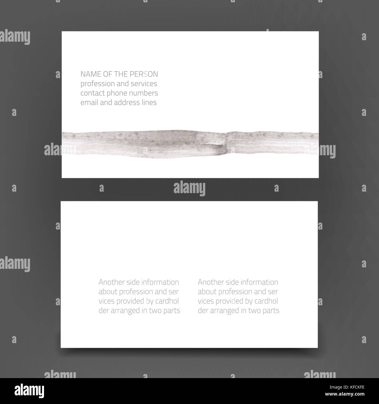 Vektor moderne Visitenkarte - Präsentation von zwei Seiten vorne und hinten - mit abstrakter Kunst Hintergrund in Graustufen Stock Vektor