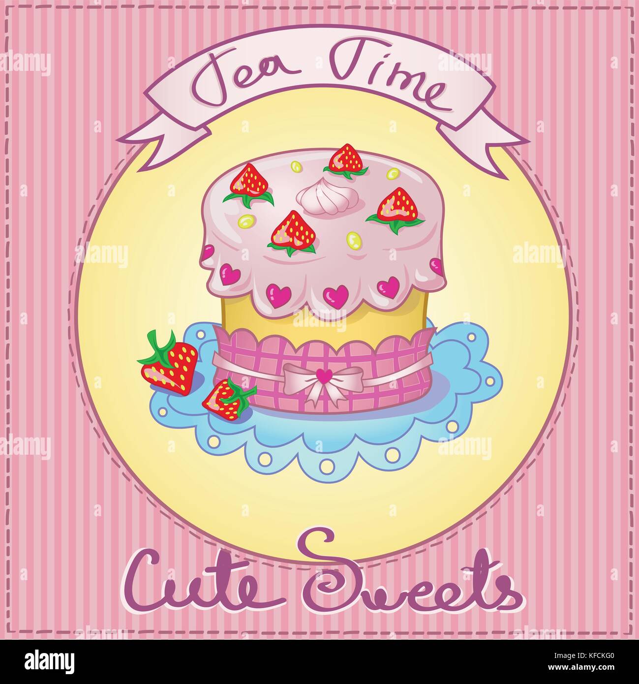Süße Kuchen Karte Stock Vektor