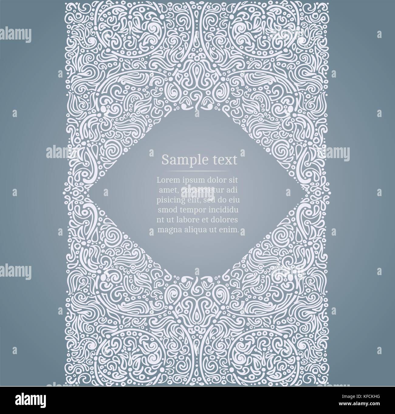 Vektor orientalischen Hintergrund mit verzierten Rand und Vignette für Text Stock Vektor