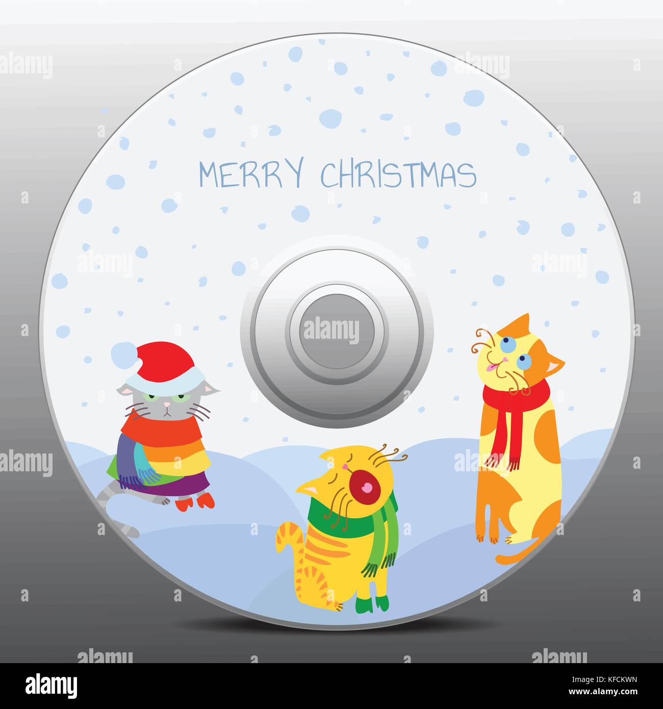 Weihnachten Katzen, Design für cd-cover Stock Vektor