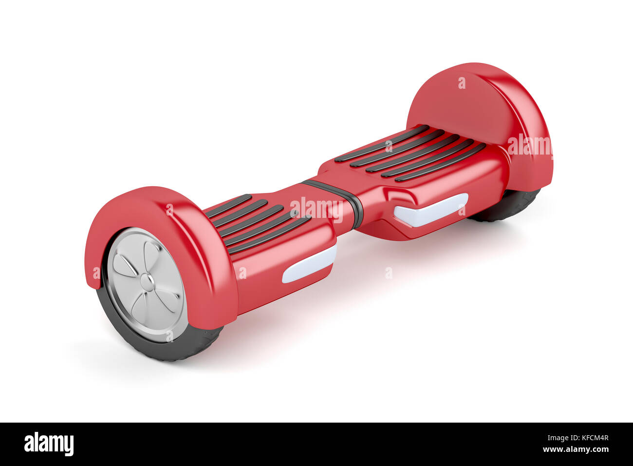 Red selbstausgleichenden Scooter auf weißem Hintergrund Stockfoto