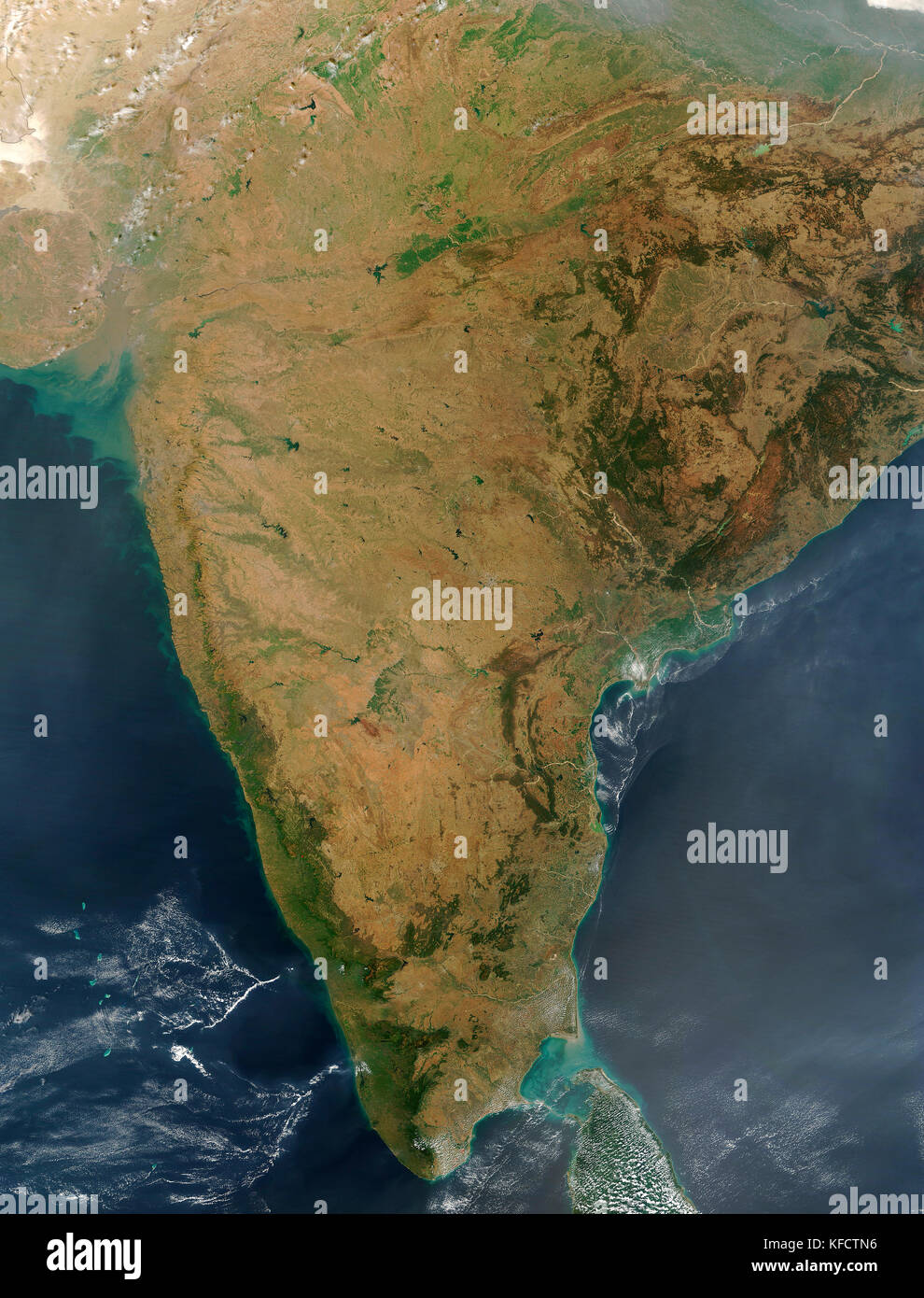Indien aus dem Weltraum Stockfoto