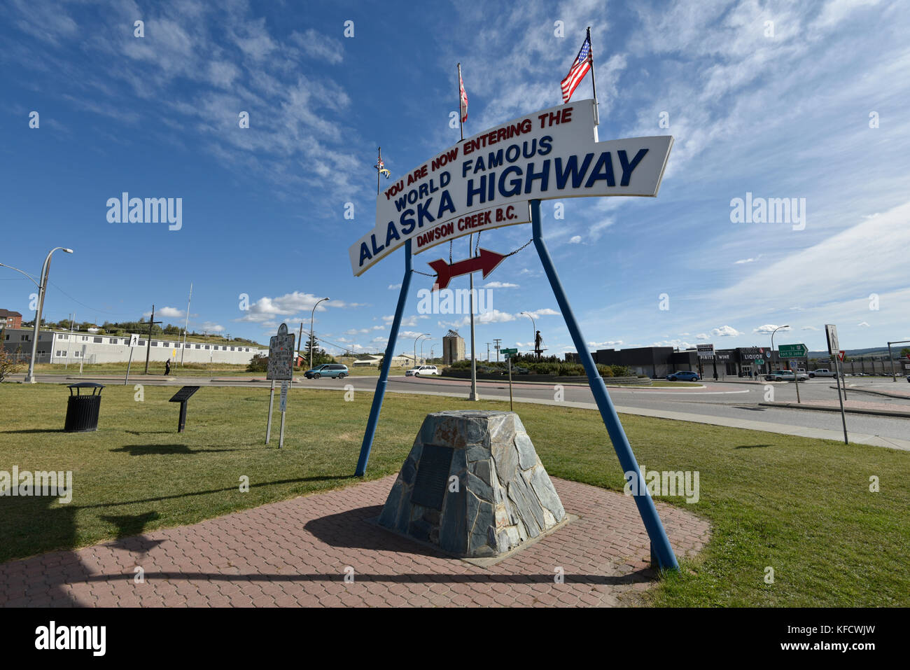 Dawson Creek, Alcan, Alaska Highway, British Columbia, Kanada Stockfoto