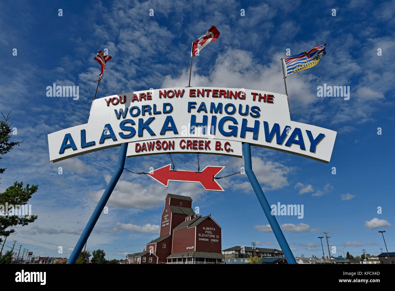 Dawson Creek, Alcan, Alaska Highway, British Columbia, Kanada Stockfoto