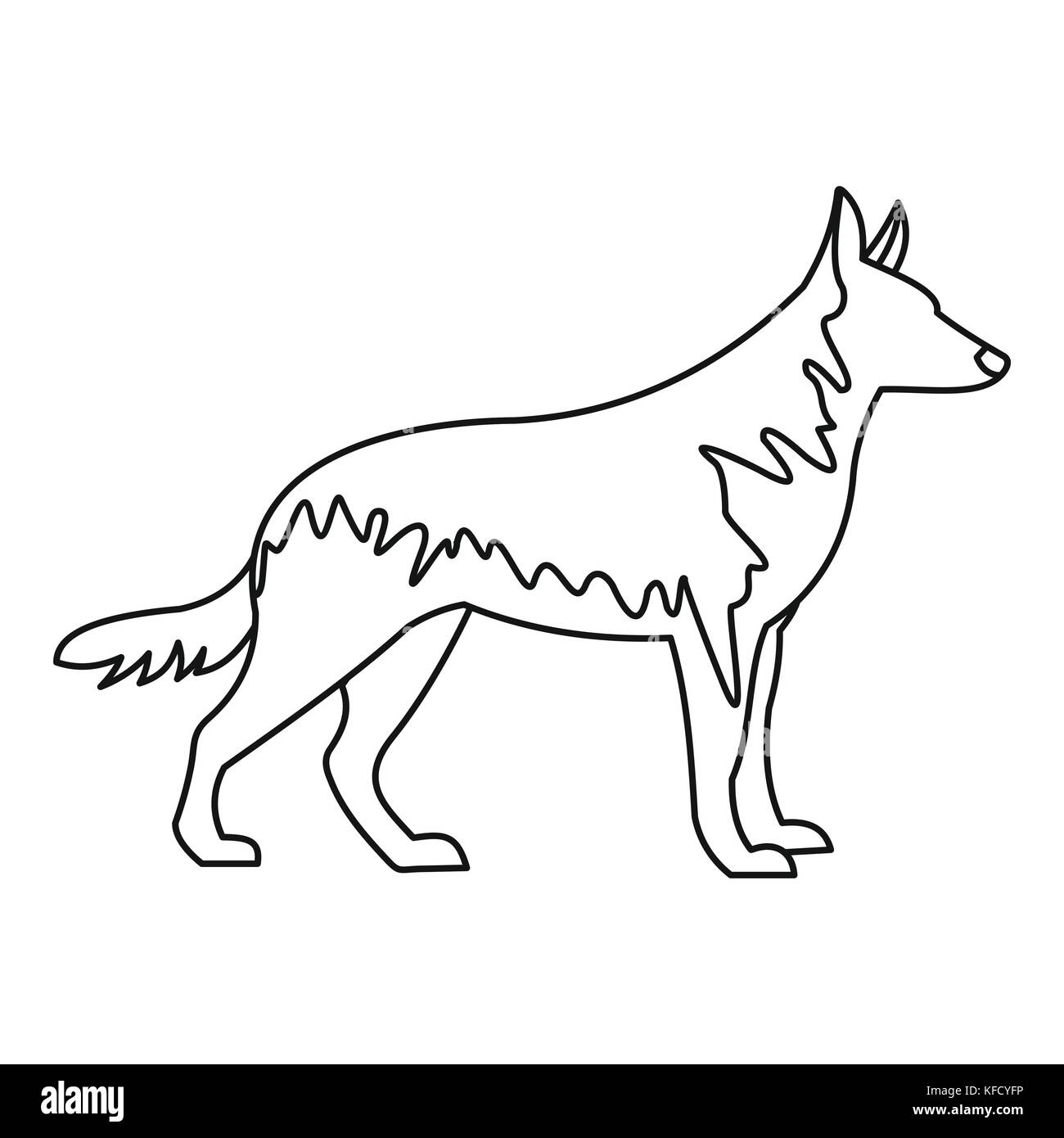 Deutsche wolfhound Symbol, outline Style Stock Vektor