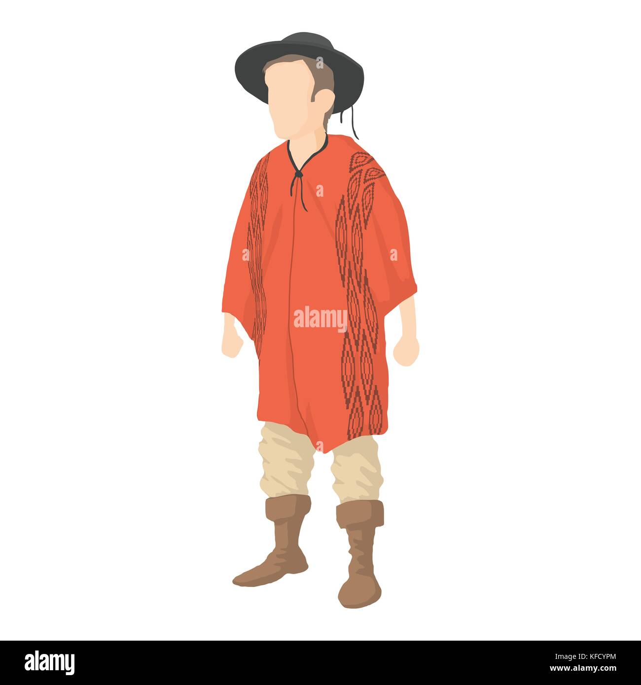 Brasilien mann Symbol, Cartoon Stil Stock Vektor