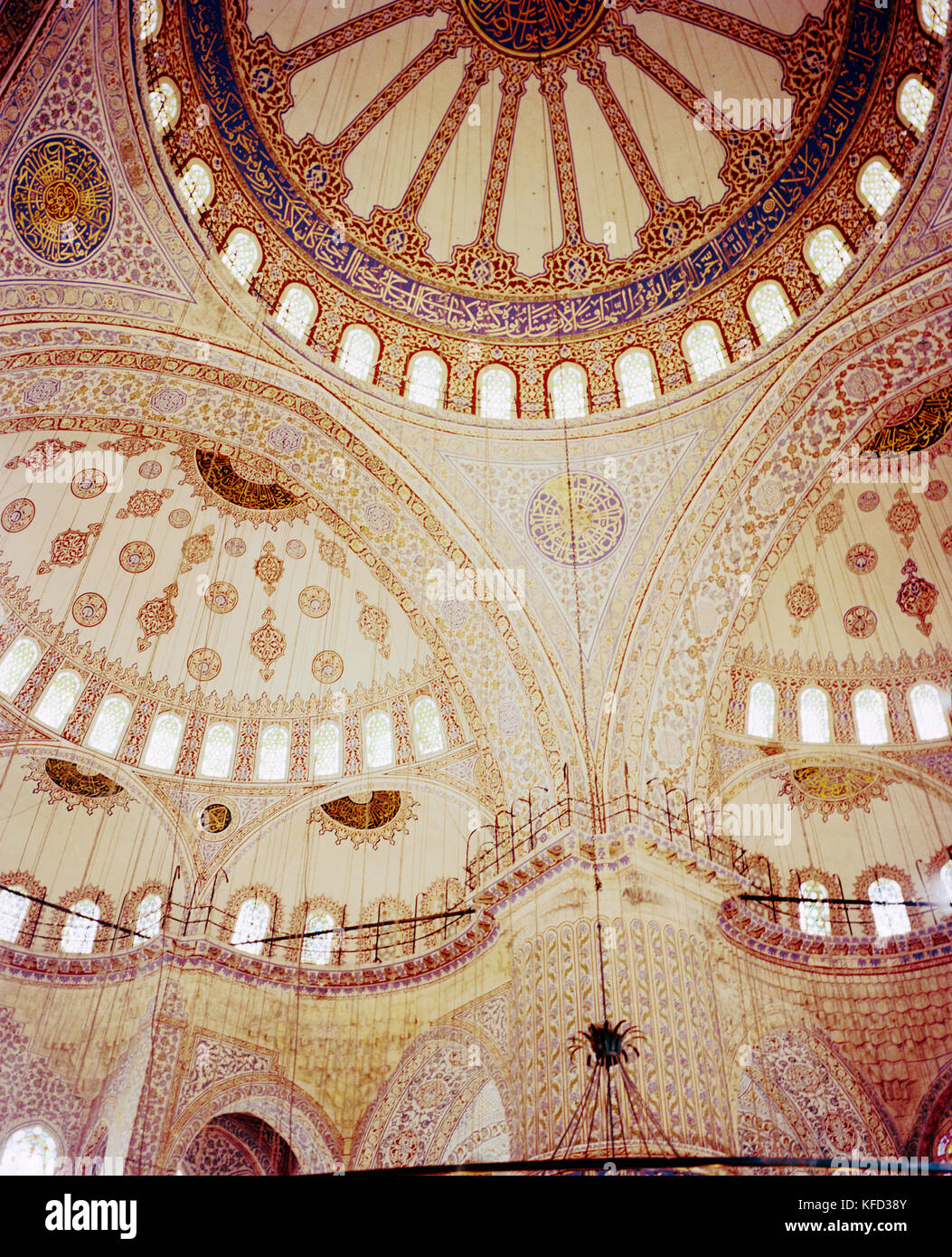Türkei, Istanbul, Interior Detail der Blauen Moschee von Sultan Ahmed Stockfoto