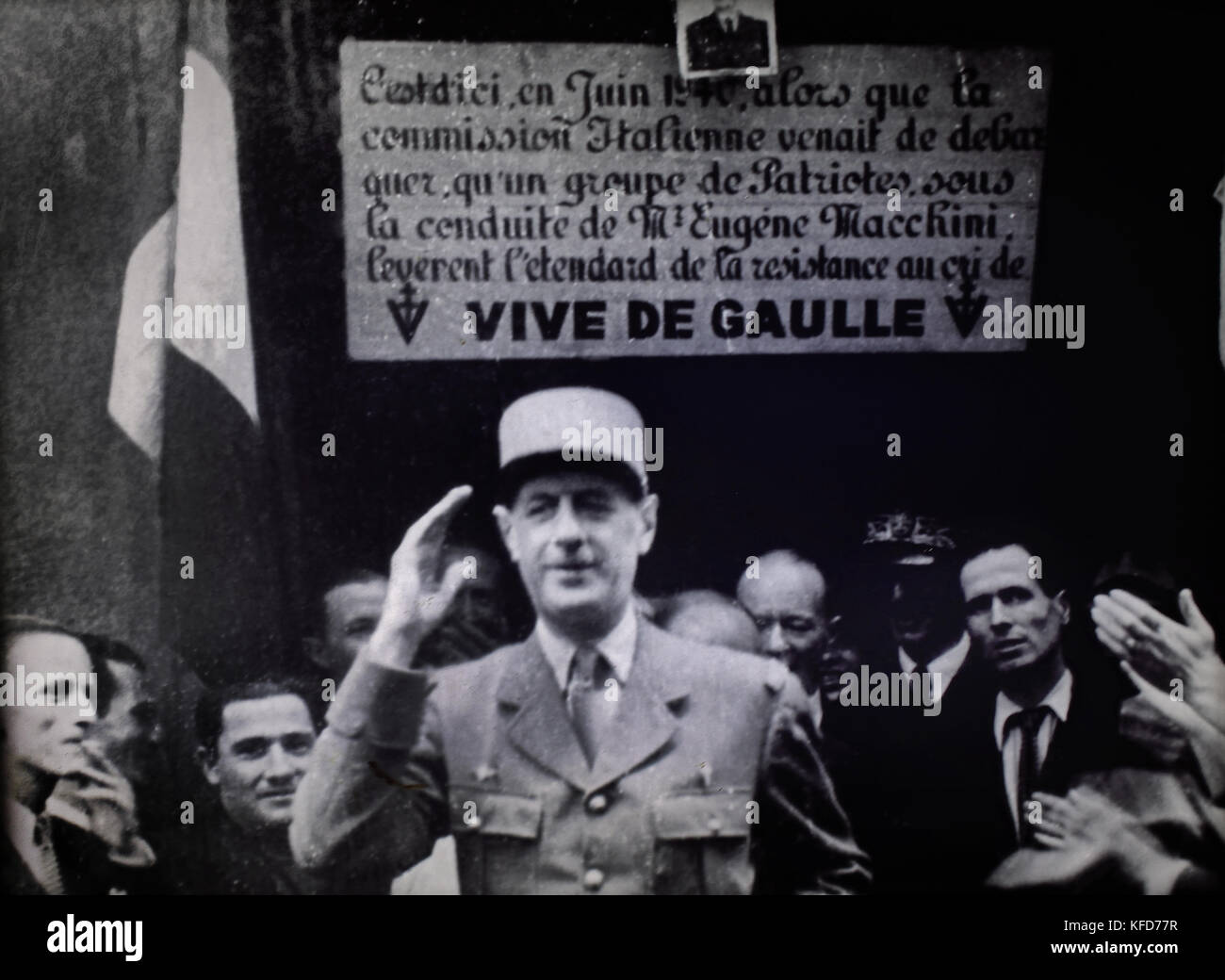(Charles de Gaulle Charles André Joseph Marie de Gaulle) 1890-1970 der französische General - Staatsmann. Der Führer des Freien Frankreich 1940 - 44 und der Provisorischen Regierung der Französischen Republik 1944 - 46. Weltkrieg II. Stockfoto