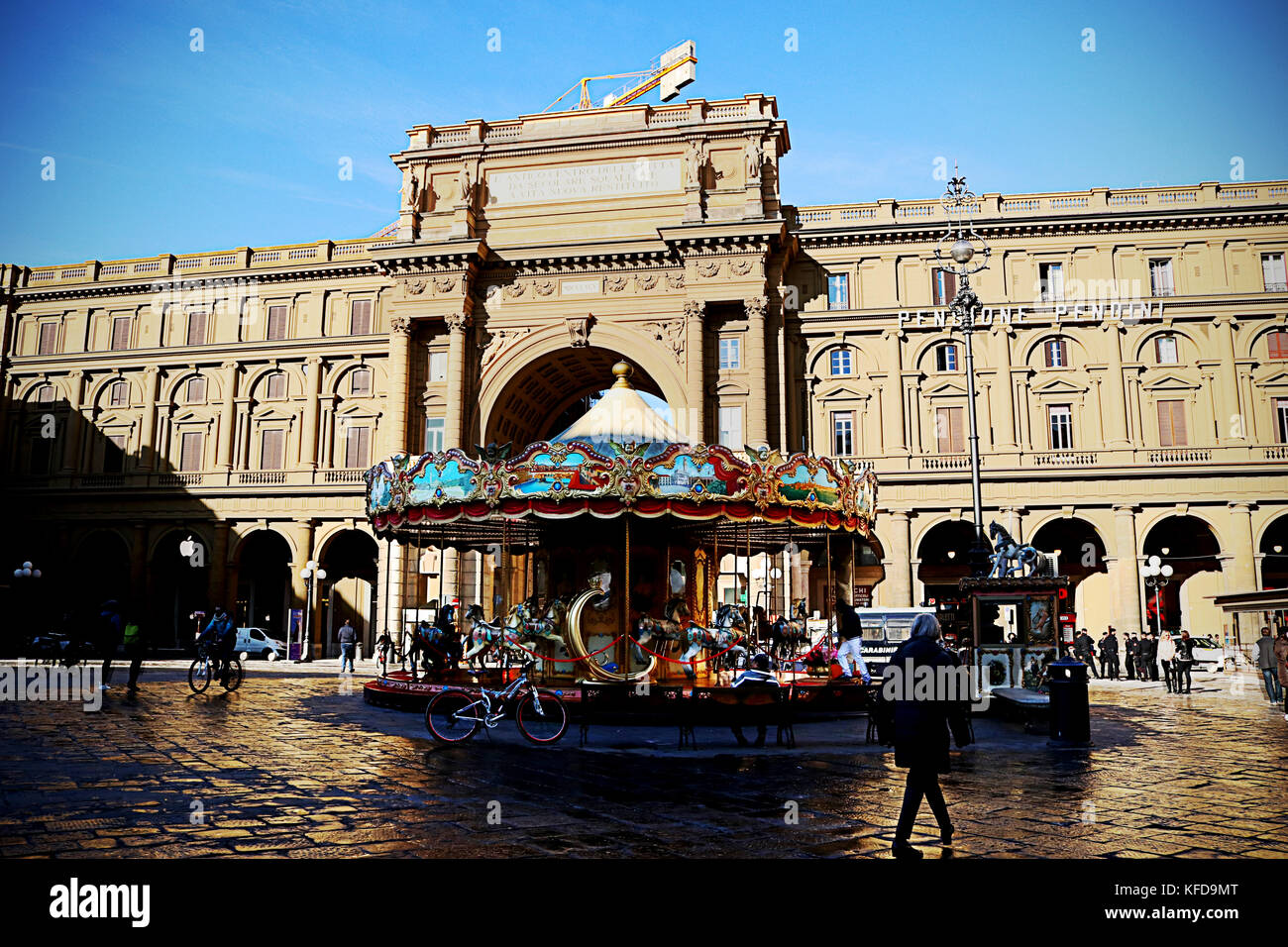 Carusel en Florencia Stockfoto