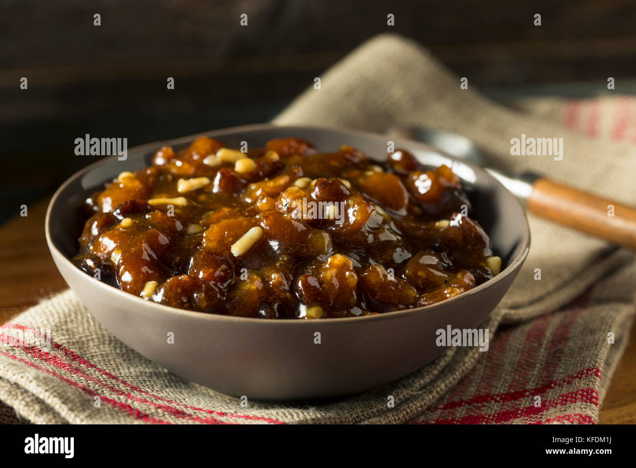 Organische hausgemachte Hackfleisch Füllung für Urlaub pie Stockfoto