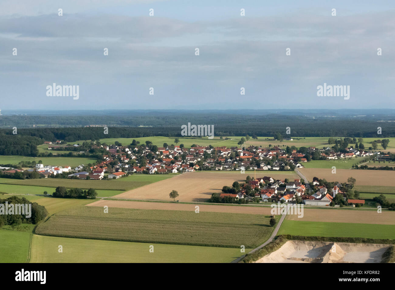 Luftaufnahme der Stadt Landsberied, Bayern, nähe München, Deutschland Stockfoto