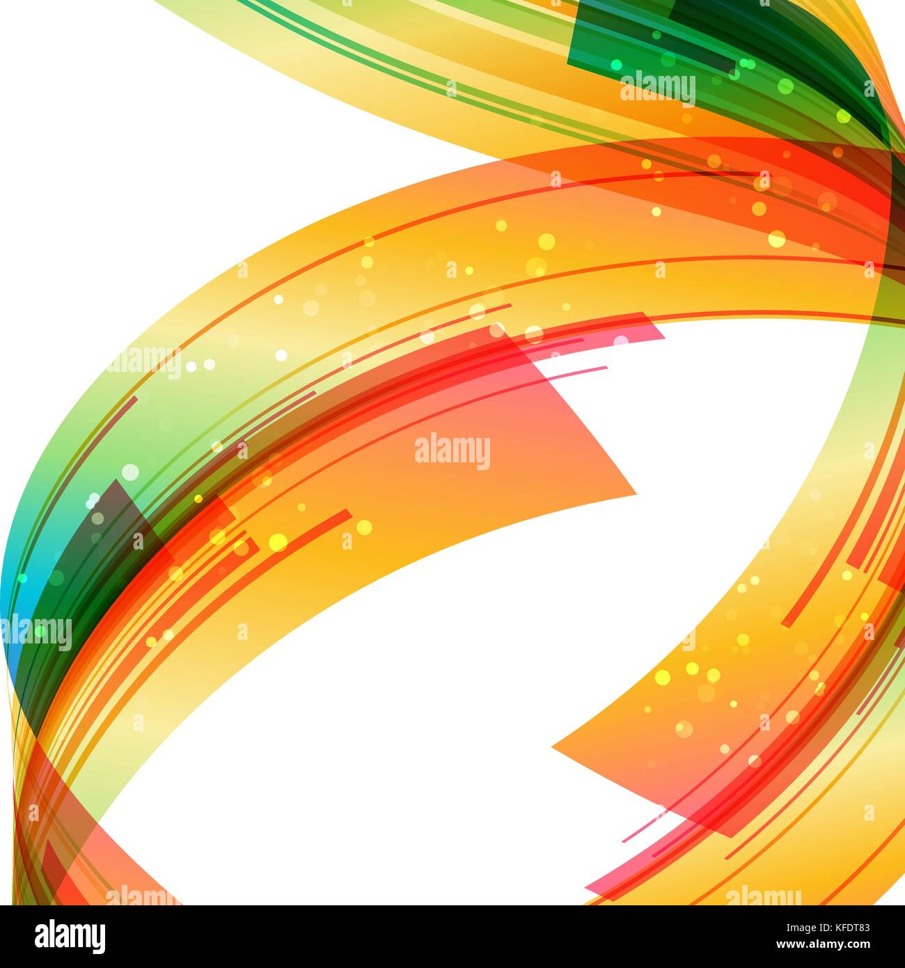 Abstrakte farbenfrohe gebogene Elemente auf weißem Hintergrund Stock Vektor