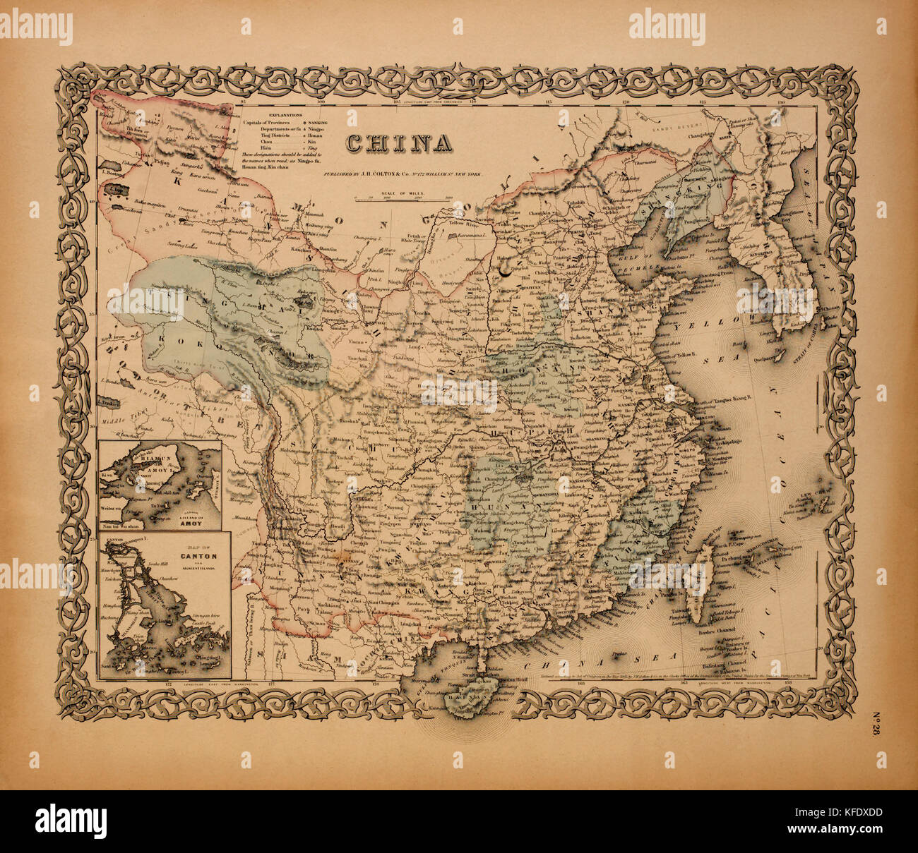 Karte von China, 1855 Stockfoto