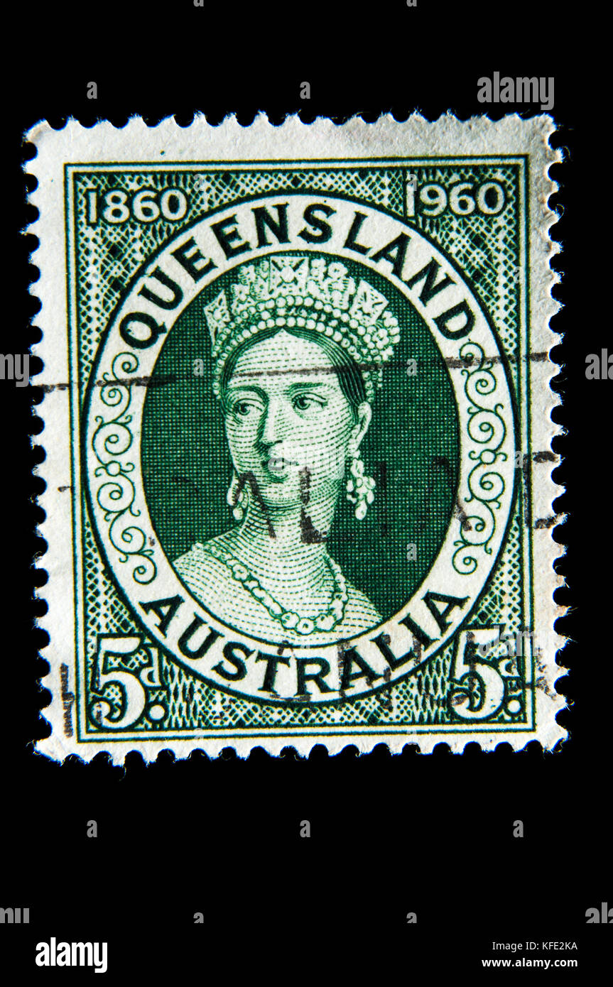 1960 Queensland 100 Jahre commemorative Briefmarke Stockfoto
