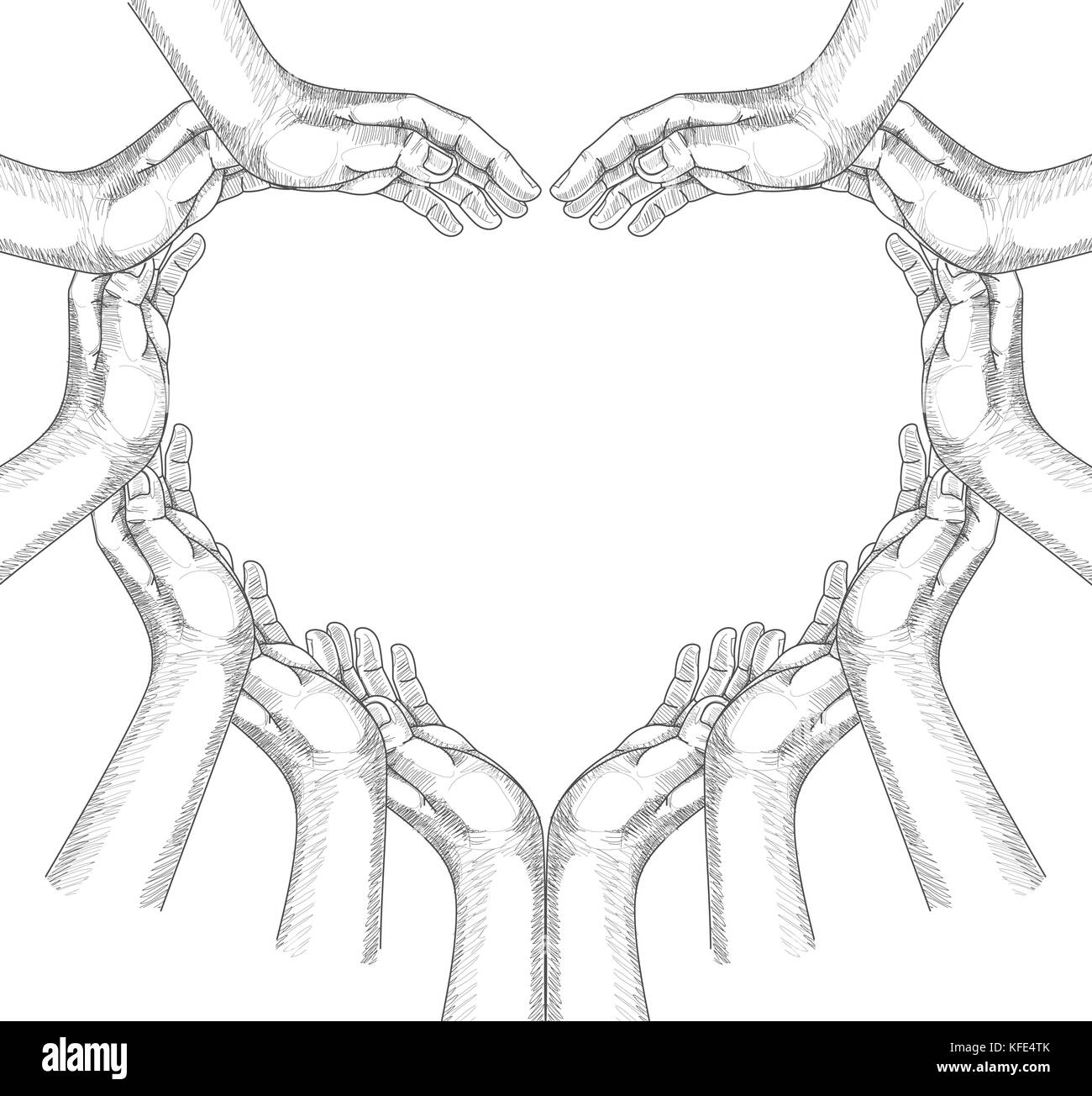 Hände zeichnen konzeptionell. Stockfoto
