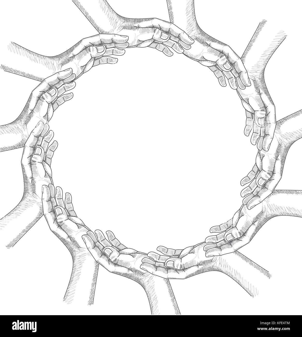 Hände zeichnen konzeptionell. Stockfoto