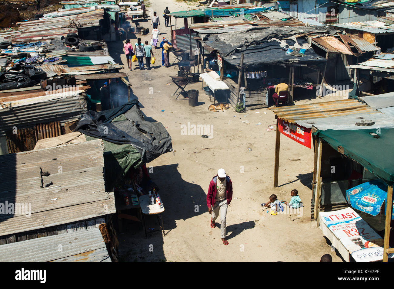 Informelle Geschäfte im Township Khayelitsha, Kapstadt, Südafrika Stockfoto
