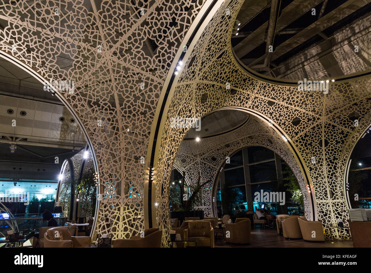 Innenraum der türkische Premier airline Lounge. Flughafen Istanbul, Türkei. Stockfoto