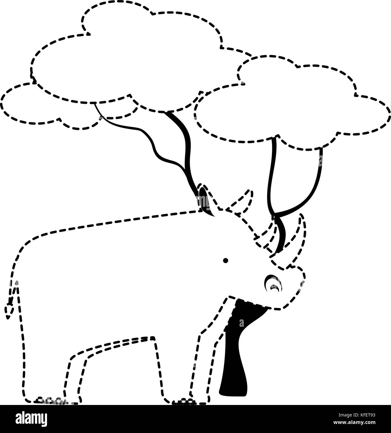 Wilde Rhinozeros mit Baum Vektor illustration Design Stock Vektor