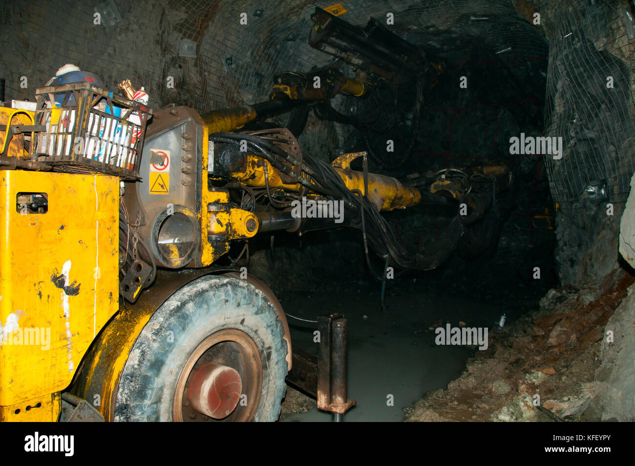 Twin Boom bohren Jumbo Stockfoto