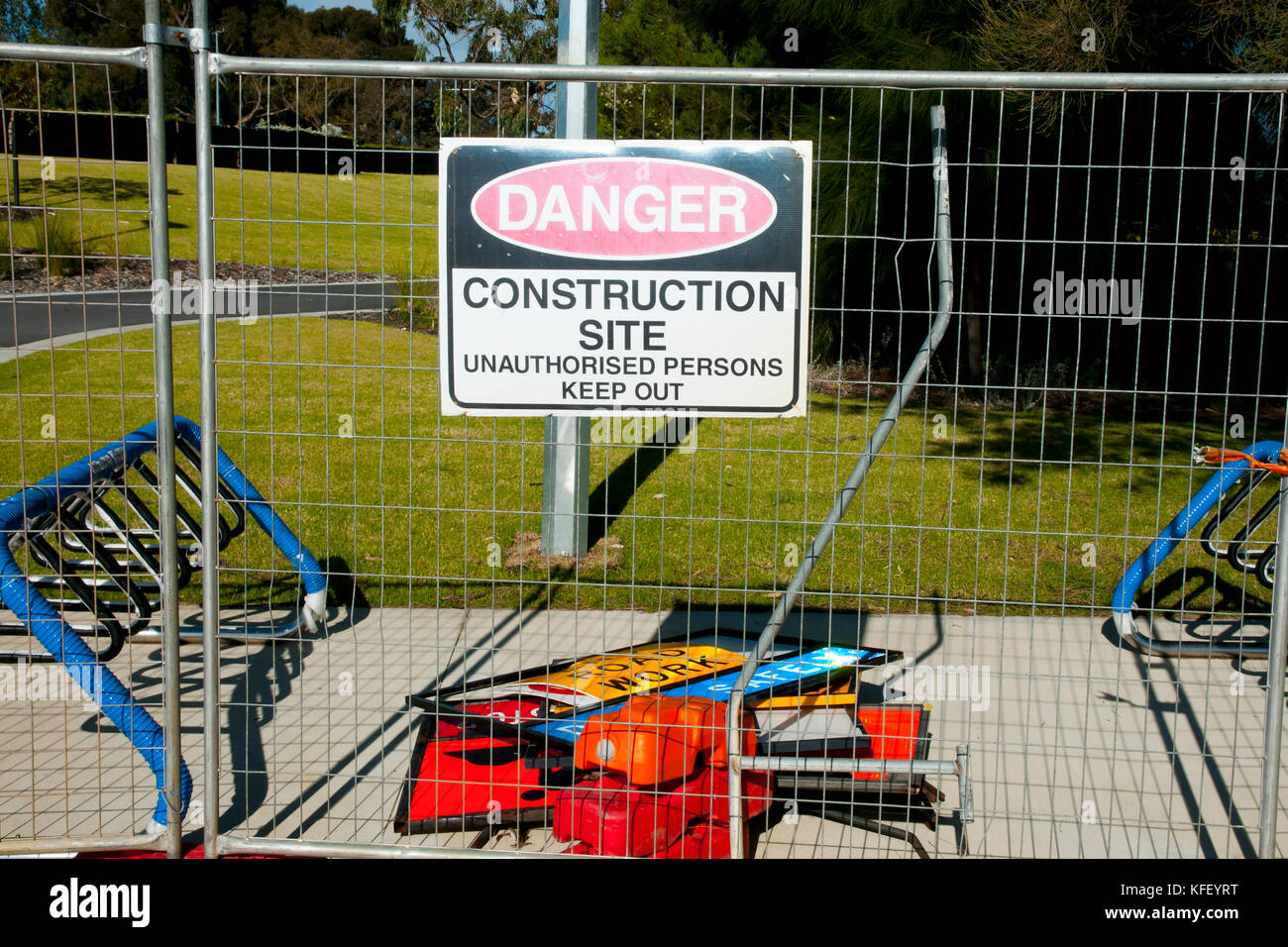 Baustelle anmelden Stockfoto