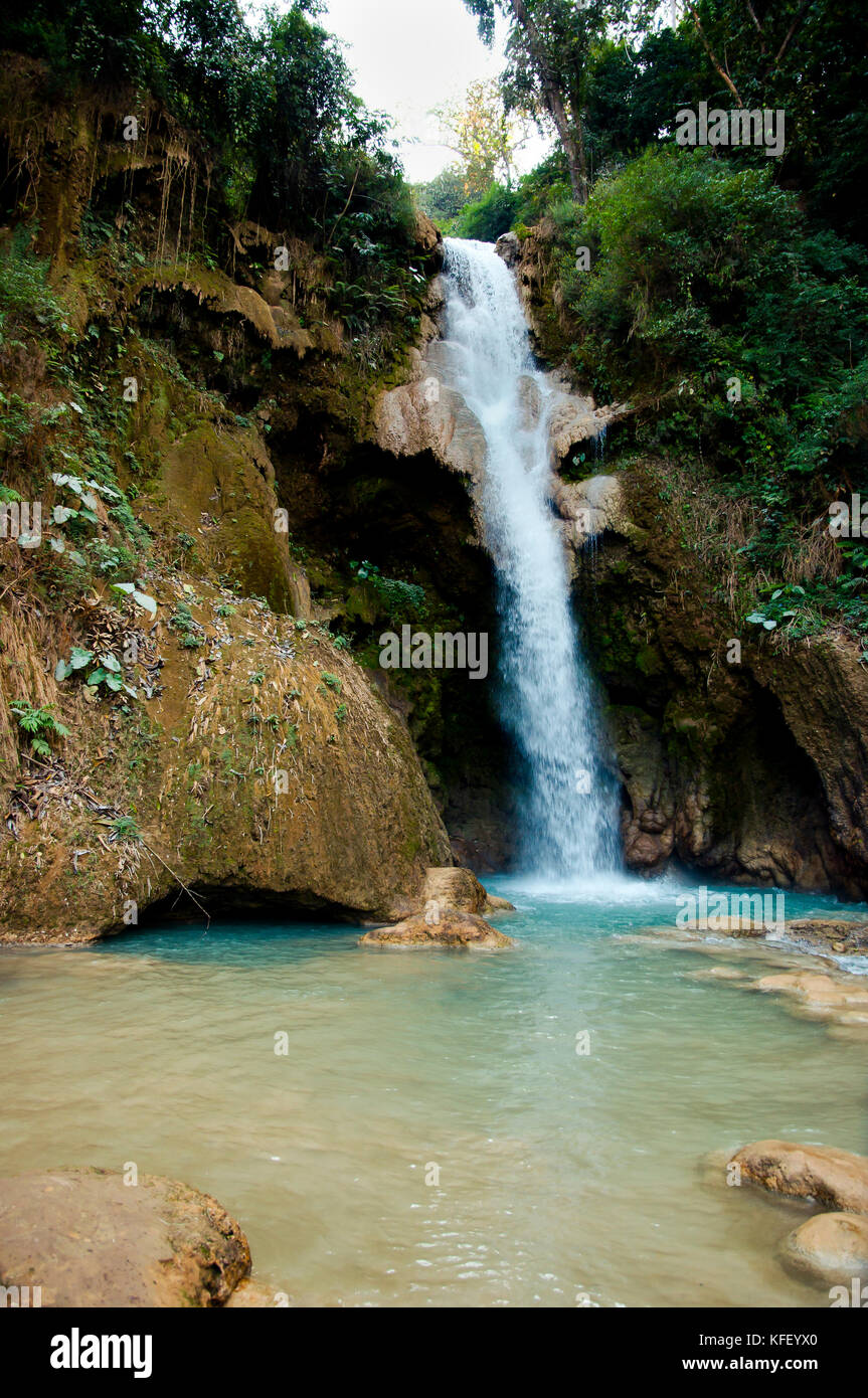 Kuang Si Wasserfall - Laos Stockfoto