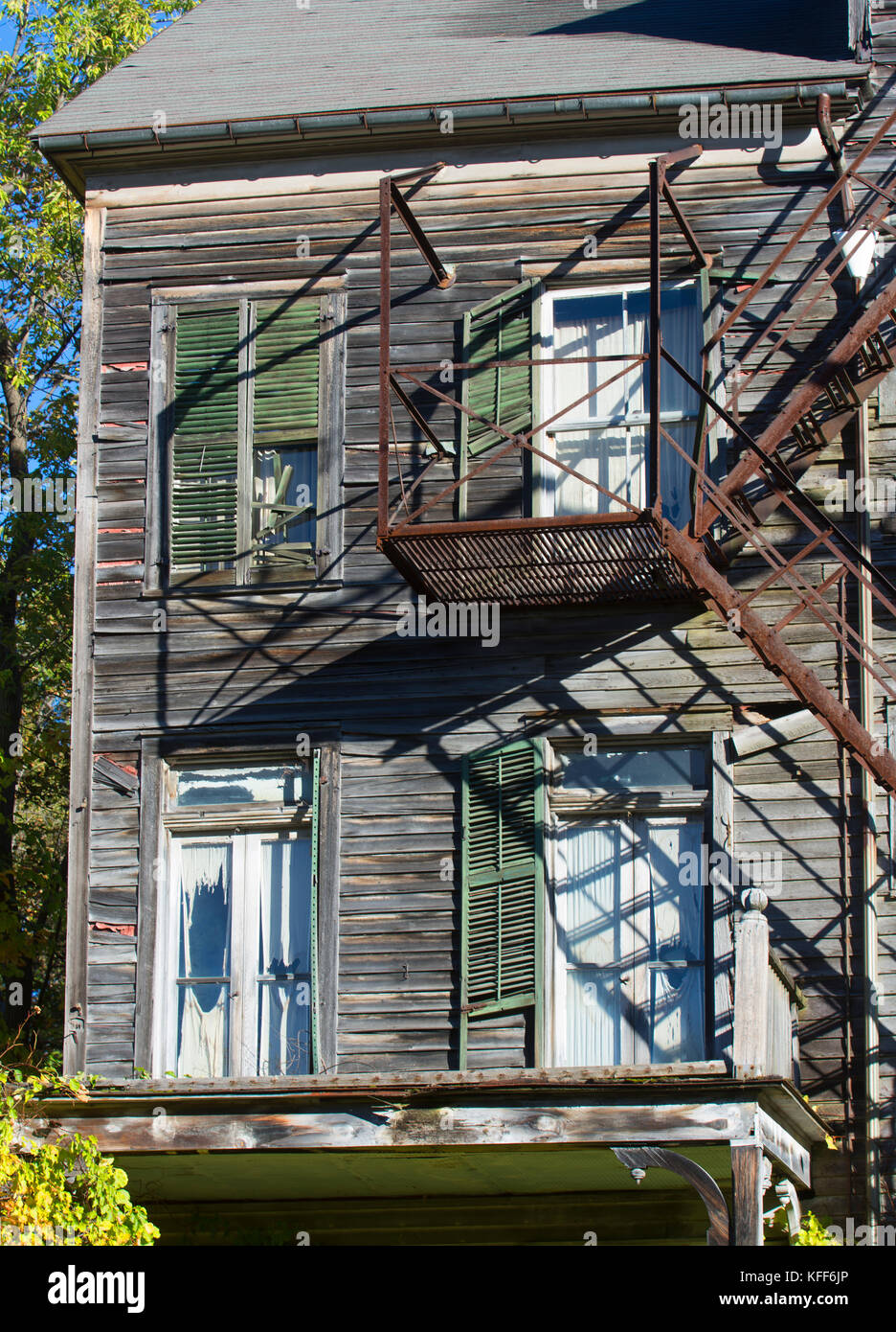 Die historischen und dilapitated wallooomsac Inn, Bennington, Vermont, USA Stockfoto