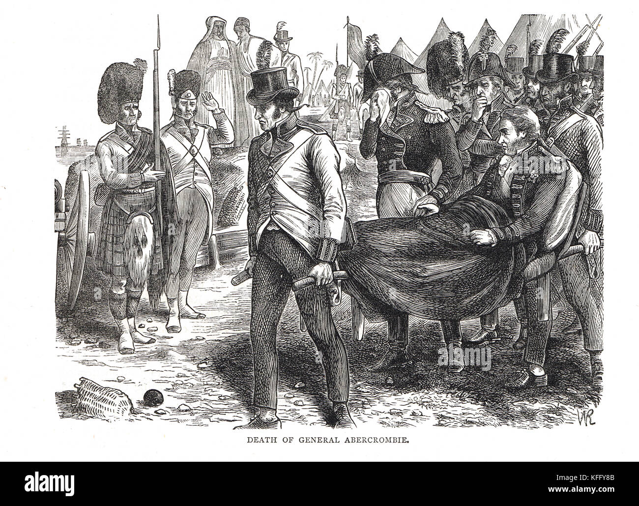 Tod von Ralph Abercromby, Schlacht von Alexandria 1801 Stockfoto