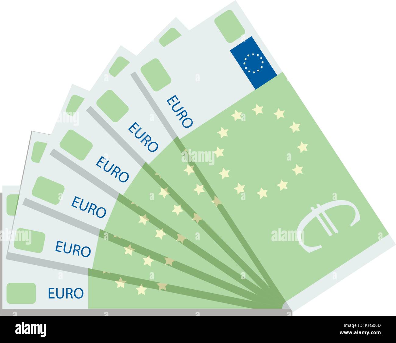 Euro banknote Ventilator. Währung Geld Bargeld, Finanzen euro Banknote, Europa Geld Vector Illustration Stock Vektor