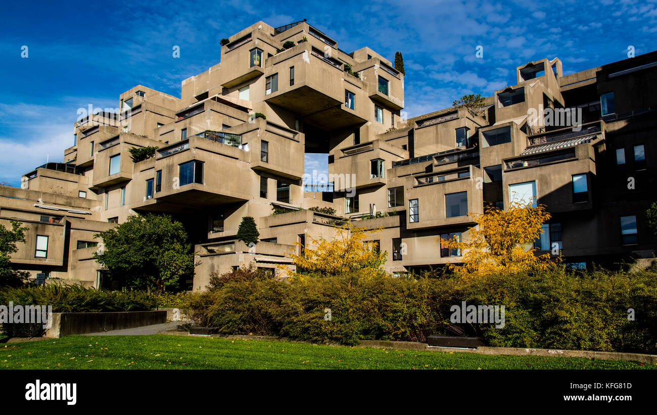 Komplex des Habitats 67 in Montreal Kanada Stockfoto