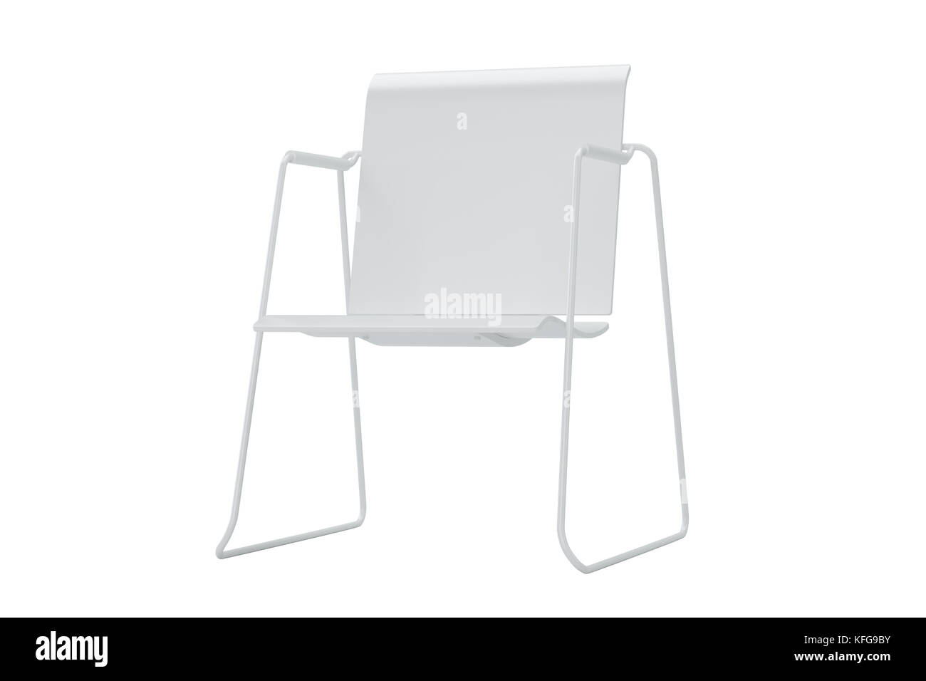 Weiß Bürostuhl in Studio isoliert. 3D-Rendering. Stockfoto