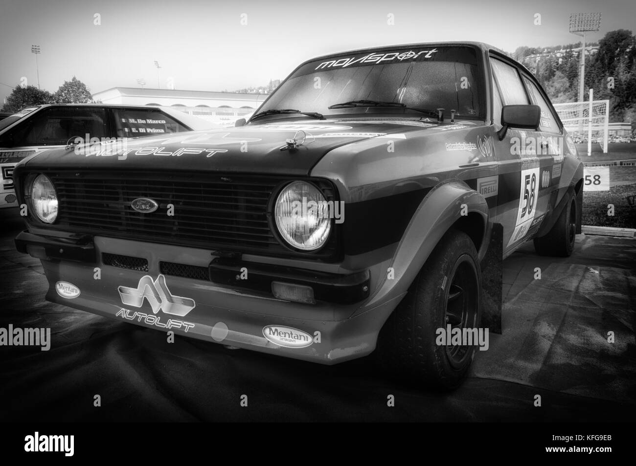 FORD ESCORT RS alte Rennwagen Rallye DIE LEGENDE 2017 der berühmte SAN MARINO historische Rennen Stockfoto