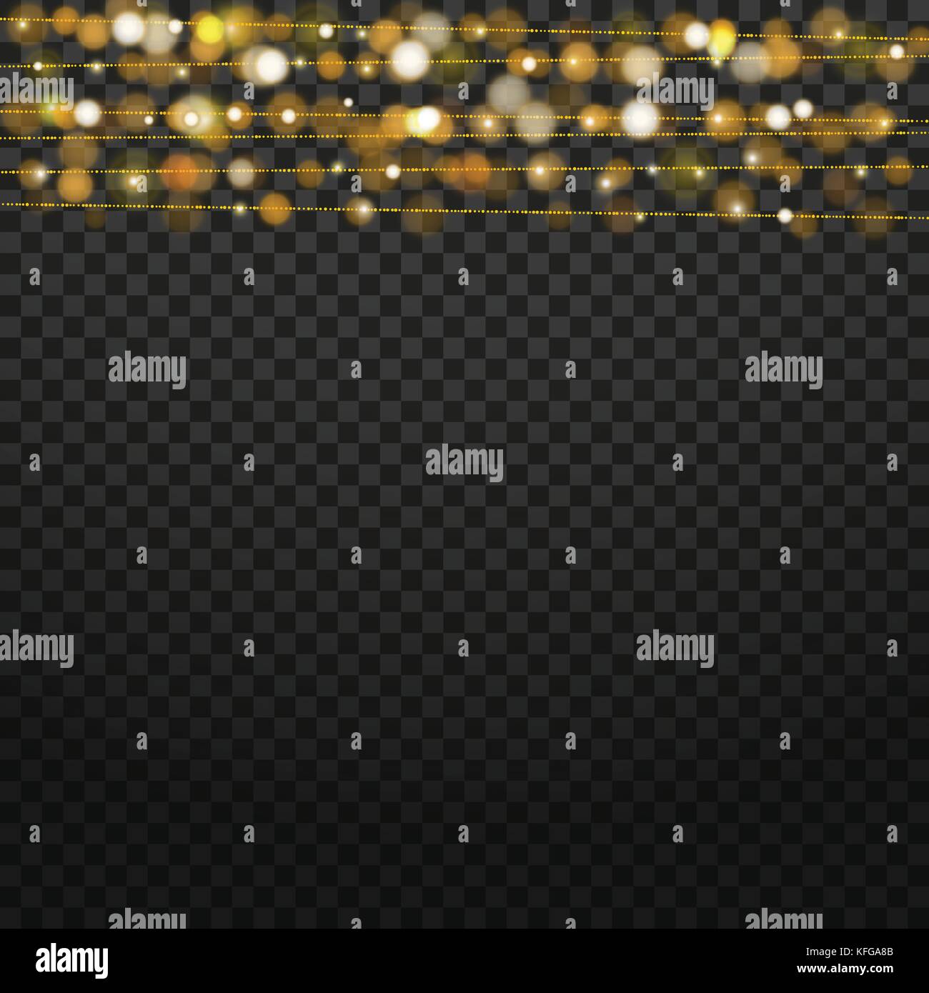 Weihnachtsbeleuchtung isoliert Designelemente. leuchtende Lichter für weihnachten urlaub Grußkarte Design. Stock Vektor