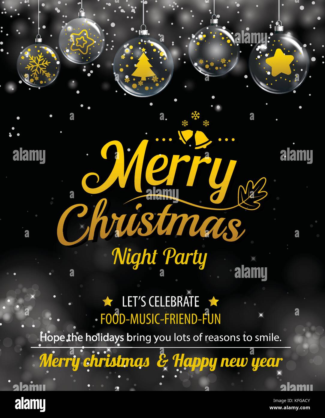 Einladung Merry Christmas Party Poster Banner Und Card Design Vorlage Schone Ferien Und Das Neue Jahr Glaskugel Thema Konzept Stock Vektorgrafik Alamy