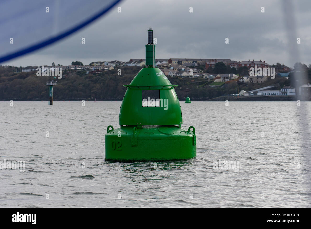 Carr spit Nr. 2 Steuerbord navigation Boje aus Pembroke Dock, Milford Haven Stockfoto