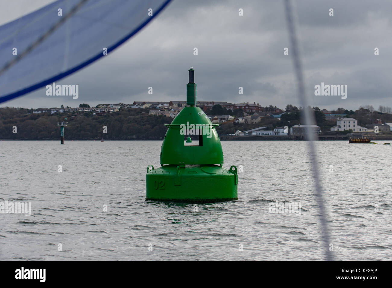 Carr spit Nr. 2 Steuerbord navigation Boje aus Pembroke Dock, Milford Haven Stockfoto