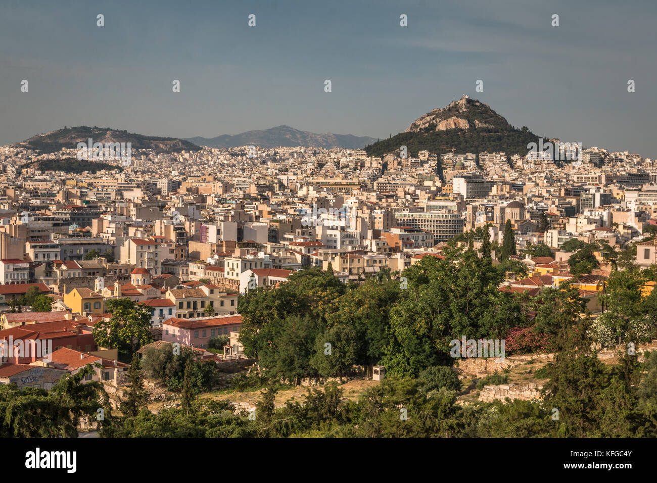 Blick auf Athen in Griechenland Stockfoto