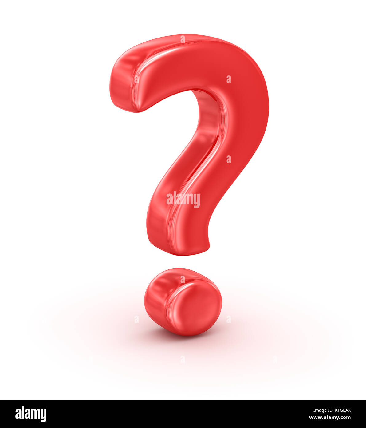 Rotes Fragezeichen, Computer generierten Bildes. 3D-Render. Stockfoto