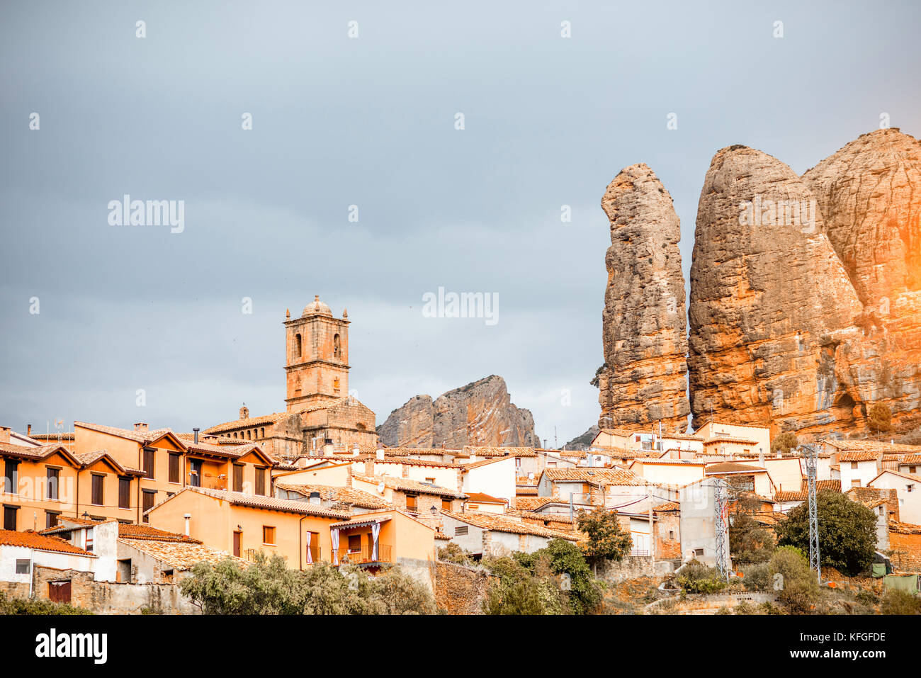 Aguero Dorf in Spanien Stockfoto